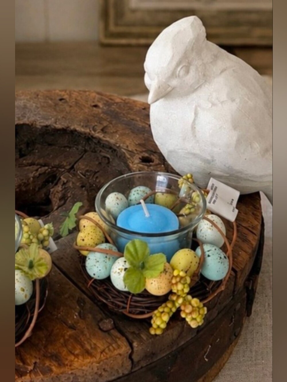 Bird & Egg Berry Nests Candle Holders - Set of 2